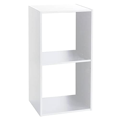 5five - Étagère Modulable Mix'n'Modul Blanche - 2 Cases, 35 x 32 x 68 cm - Meuble de Rangement pour Salon, Chambre, Bureau