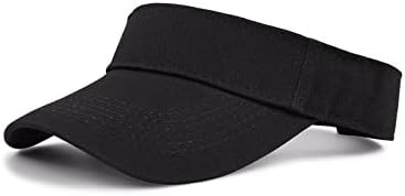 Century Star Visors for Women Mens Sun Visor Hats Sports Outdoor Hat Tennis Running Summer Adjustable Beach Cap for Dad Deep Black One Size