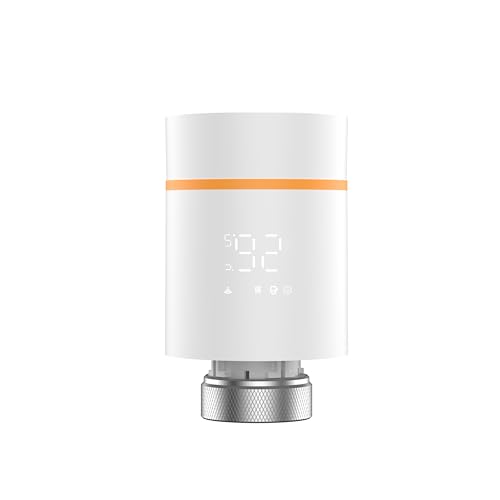 Yasorn Valve thermostatique numérique intelligente WiFi de précision pour radiateur avec bouton rotatif et télécommande par application - Capteur intégré pour la protection contre le gel et les