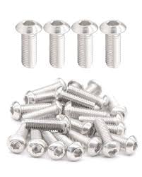 8mm x 10mm (1cm) thread length Stainless Steel 202 grade allen Button Head machine Screws - 10 Nos-image-33