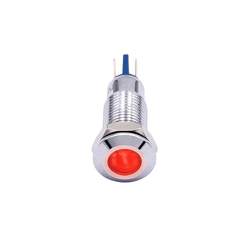Voyant lumineux métal étanche 8mm LED lampe témoin 3V 6V DC AC pour panneau
