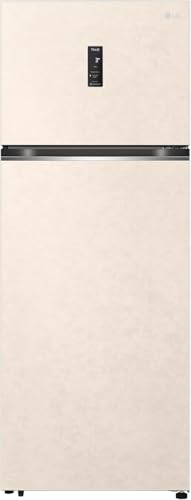 LG GTBV44SEBKD Frigorifero Doppia Porta 70cm, Classe E, 461l, Connettività Wi-fi Con App Thinq, Porte Piatte, Tecnologia Door & Linear Cooling, Display Esterno, Compressore Smart Inverter, Sabbia