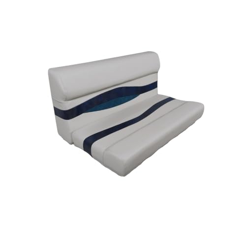 Horizon Manufacturing Elite Series 37' Pontoon Bench Seat Cushion Set 'Only' 3201 (Gray/Navy/Blue)