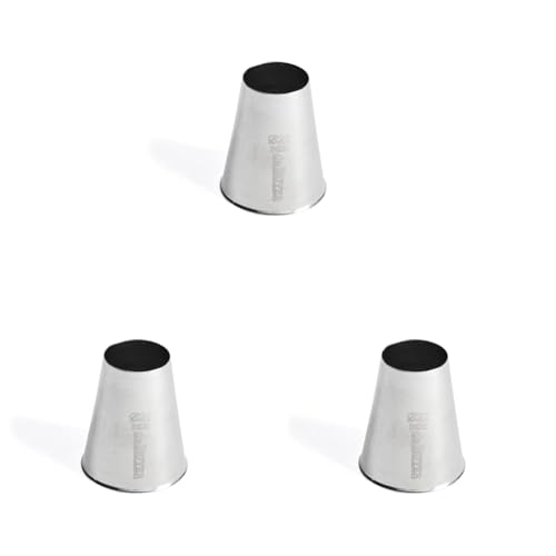 De Buyer - Douille en inox unie - Diamètre 2,2 cm - En Inox, Idéale pour Décorer, Garnir et Remplir, Sans Soudure pour Hygiène Parfaite, S'Adapte aux Poches Pâtissières, Argent (Lot de 3)