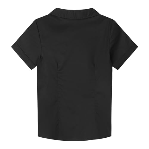 LittleSpring Girls Button Down Peter Pan Collar Poplin Uniform Shirt2