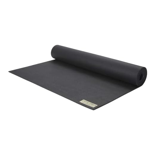 JadeYoga Harmony Yoga Mat - Durable & Thick Gym Fitness Mat, Non-Slip Natural Rubber Yoga Mat - Home Exercise & Stretching Mat, Workout Mat- Yoga, Pilates & Meditation for Women & Men (Black, 68'')