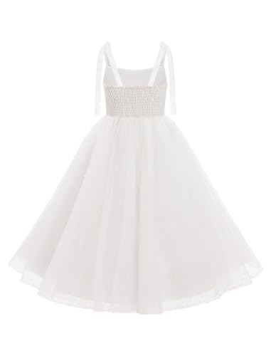 Flower Girl Swiss Dot Formal Wedding Dress Floral Smocked Teen Pageant Junior Bridesmaid Ball Gown Tween Easter Dress2