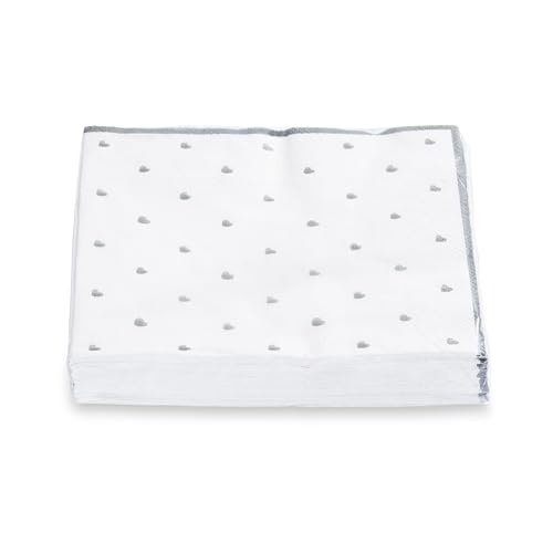 GMUNDNER KERAMIK Servilletas de almuerzo de 3 capas, 20 unidades/paquete de servilletas de Herzerl gris para combinar con tus platos