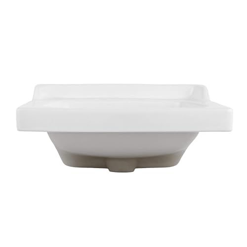 Image of Fine Fixtures Ceramic Bathroom Sink Top with Raised Back - Fits Standard 18 inch Vanity Sink Basin for Small Bathroom Vanity (20 inch x 18 inch), High Gloss Finish, 3 - Hole Faucet Compatible.