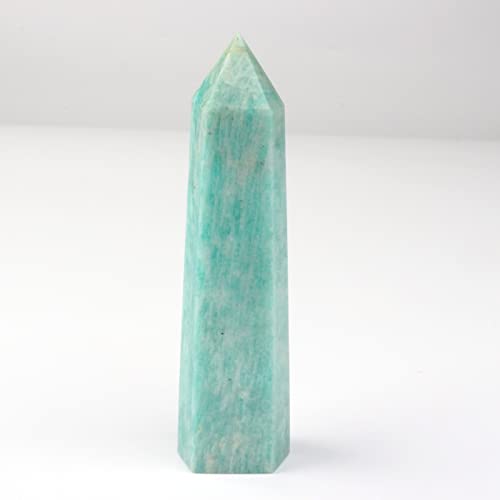 Obélisque de quartz wand en point de cristal naturel amazonite, pierre d'énergie pour décoration