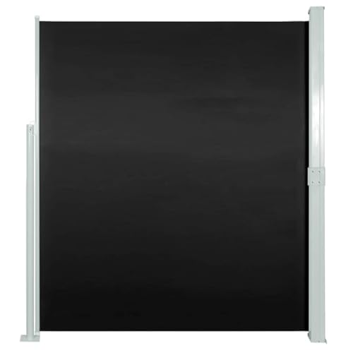 vidaXL Toldo Lateral Retráctil Poste de Acero Negro 160x300cm Mampara Terraza