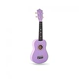 Sein Resonator hat eine hochglänzende Oberfläche. Die Ukulele ist mit Palisandergriffbrett und Brücke ausgestattet.