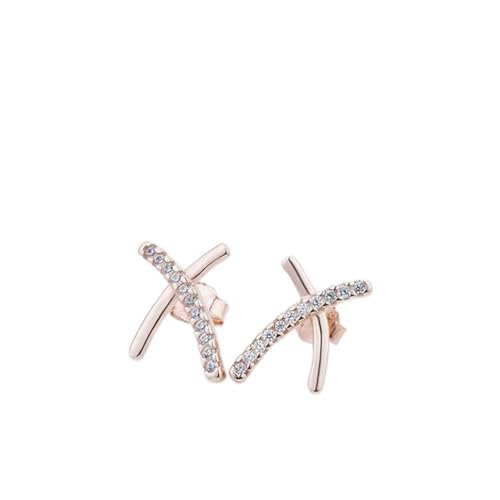 Boucles d'oreilles S925 argent massif et oxyde de zirconium rose éclatant