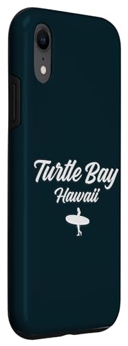 Coque pour iPhone XR Turtle Bay Oahu Vintage Surfer, texte cursif, logo Hawaii Surf – vue 3