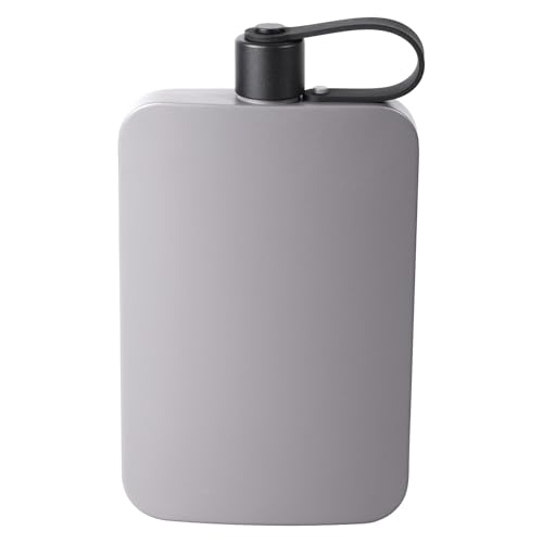 Harupink Flasque en acier inoxydable 304 de 500 ml avec capuchon sans BPA pour whisky, rhum, vodka, convient pour la randonnée et les fêtes (gris)