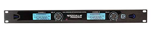 Rockville Rwm23Ua Uhf Wireless Pro Rack Mount Dual Microphone System/20 Channel (1), Black #TOP1