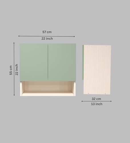Image of SPECIALITY PANELS 2 Door Mirror Glossy Triple Layered UV Resistant Handless Cabinet Wall Mounted Storage Unit with Space Organizer Cupboard for Kitchen Bathroom Living Room Organizer | DIY Assembly