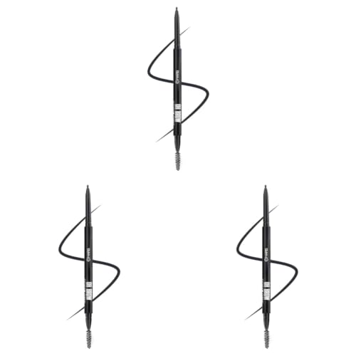Image of MARS OH Brow Eyebrow Pencil | Micro Precision Retractable with a Spoolie | Highly Pigmented | Smudge Proof & Water Resistance | Long-Lasting | Lightweight Eyebrow Pencil | (0.1 gm) (Black) (Pack of 3)