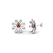 55Carat Gänseblümchen-Blumen-Ohrstecker aus 925er Sterlingsilber, rund, orangefarbener Zirkonia, funkelndes, zierliches Blumenmuster, Freizeitkleidung, Accessoires, modernes Design