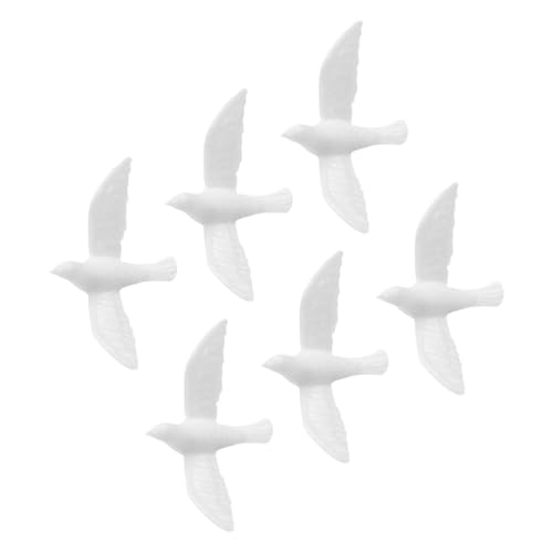 Puppenhaus Miniatur Kuchenmodelle Mini Harz Tierfiguren Mini Harz Tierfiguren 6 STK Kleines weißes Taubenmodell Dollhouse zubehör Miniaturtaube Weiße Taube Modell Weißer Vogel Modell