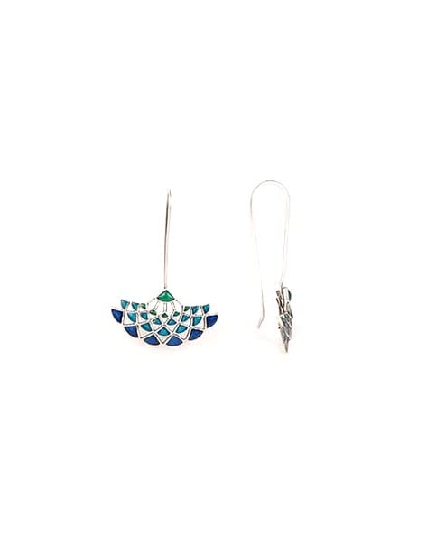 Dulcett India | Black Oxidised Meenakari Earrings | German Silver Earrings | Antique Finishing Blue and Green Colour Earrings| German Silver Fish Hook Earrings for Women & Girls (B0B5N4SD9Q) Amazon Price History, Amazon Price Tracker