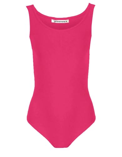 Justaucorps extensible sans manches uni pour jeune danseuse