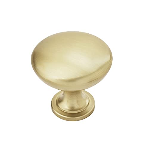 Image of Amerock 10 Pack 1-1 /4 inch Round Edona Golden Champagne Cabinet Knob | Durable Zinc drawer knob and cabinet hardware, ideal for kitchen cabinets, bathroom vanities, dressers, and furniture