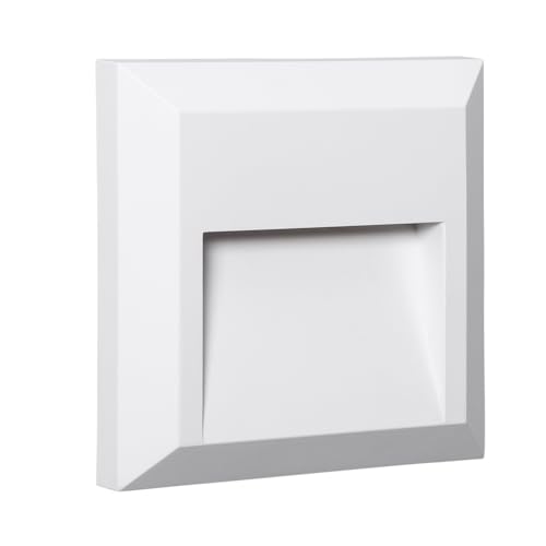LEDKIA LIGHTING Baliza Exterior LED Superficie Pared Cuadrado Blanco Edulis 2700K Blanco Cálido