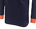 BOCOMAL FR Shirts Flame Resistant Shirts NFPA2112/CAT2 7oz Ornament Navy Men's Long Sleeve Fire Retardant Henley Shirts