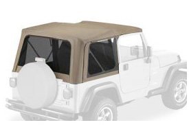 Bestop 51180-33 Dark Tan Replace-a-Top Soft Top Tinted Windows-No door skins included-No frame hardware included- 1997-2002 Jeep Wrangler by Bestop