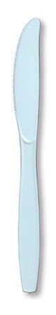 Club Pack of 288 Pastel Blue Premium Heavy-Duty Plastic Party Knives