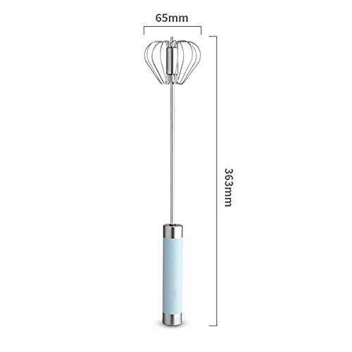 Batidor de huevos semiautomático de acero inoxidable con empuje manual giratorio, alambre de acero cifrado mejorado