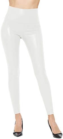 Women Faux Leather Leggings Pants Fleece-Lined Sexy Uplifting Hip High Waist Tummy Control 10 Colors