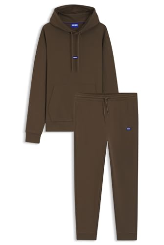 HUGO Hommes Tracksuit NalonsoNap Sweat à capuche en coton avec patch logo bleu