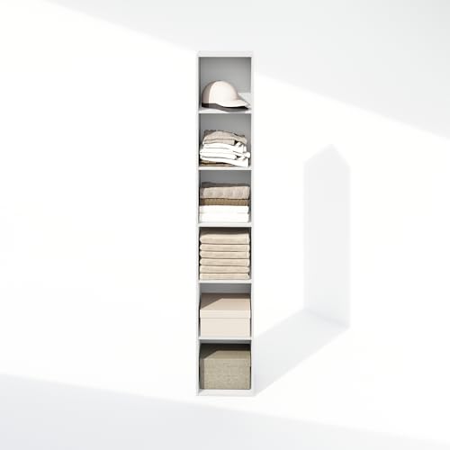 Image of Furinno Cubicle 6-Tier Closet Organizers and Storage, Closet Organizer, Open Shelf Closet Storage, for Wardrobe, Bedroom, Living Room, White