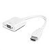 Vroomoto VGA-Adapterkabel/VGA-Konver... – auf -Adapter (1080p) mit -Unterstützung, ABS-Gehäuse, 0,2 M Länge, inkl. 3,5-mm-Audioanschluss – für, PC, Monitor, Projektor & HDTV (Weiß)