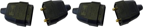 Image of Dencon 2 Pin Rubber Connector Plug 10A Black (Pack of 2)