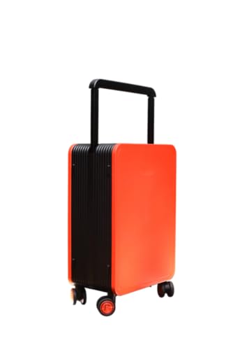 Image of Dual Tone Trolley Bag Medium -Premium Plus | Polycarbonate Hardshell Luggage with TSA Lock | 360 Spinner Wheels & Wide Telescopic Handle |Tough Bag (Red and Black, 20)
