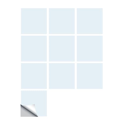 DOTBUY-SHOP Adesivi Piastrelle per Cucina, Tinta Unita Sticker Piastrelle Bagno 10 Pezzi Adesivi Parete Impermeabile Autoadesivo Sticker Parete per Fai da Te, Decorazione (Azzurro,20x20cm)