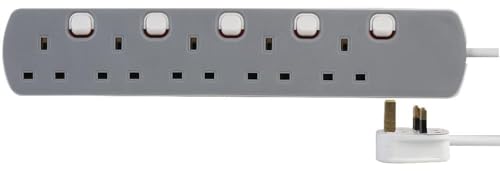 pro elec pl15694 1 m 5-Gang Switched Extension Lead White
