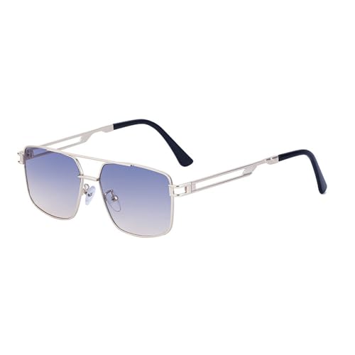 Lunettes de soleil carrées avec monture en métal dégradé ajouré