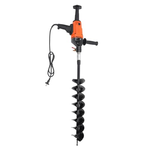 Fridgestea Tarière électrique, tarière de jardin, puissance : 1900 W, 120 mm, longueur du foret : 800 mm, 1000 tr/min