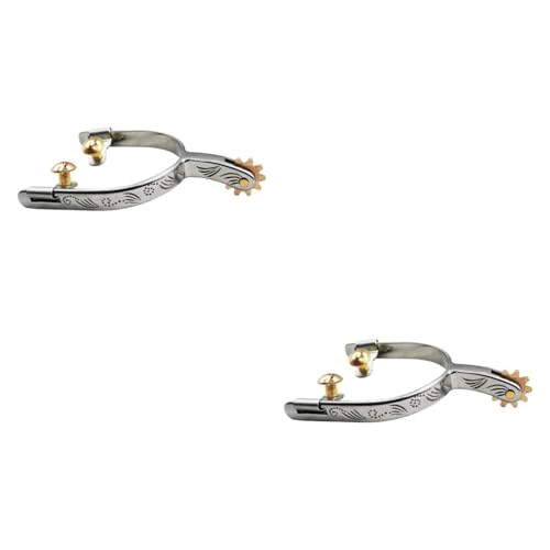 Accessoire équestre éperons cheval western acier inoxydable avec roue - 6