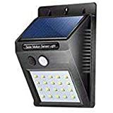iDigi 20 LED Bright Outdoor Security Lights with Motion Sensor Solar Powered Wireless Waterproof Night Spotlight for Outdoor/Garden Wall - 9.7 x 4.8 x 12.4 cm, Black