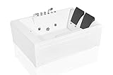 Empava 72 in. Acrylic Whirlpool Bathtub 2 Person Hydromassage Rectangular Water Jets Alcove Soaking...