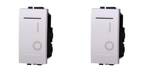 IXTRIMA Interruttore Bipolare 0-1 16A Colore BIANCO Compatibile Con Bticino Living Light set 2 pz