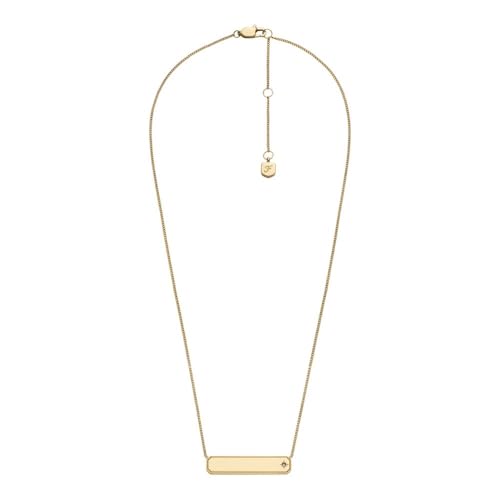 Image of Fossil Women's Gold-Tone Stainless Steel Pendant Chain Necklace for Women