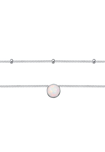 Elli Collana Donne Girocollo Sfera Strati Tendenza Con Opale Sintetico In Argento Sterlino 925 - 2
