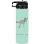 LaserGram Personalized 20oz Water Bottle, Tyrannosaurus Rex Dinosaur (Teal)