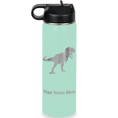 LaserGram-Personalized-20oz-Water-Bottle-Tyrannosaurus-Rex-Dinosaur-Teal LaserGram Personalized 20oz Water Bottle, Tyrannosaurus Rex Dinosaur (Teal) - Image 1